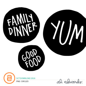 Food-themed digital stamps by Ali Edwards