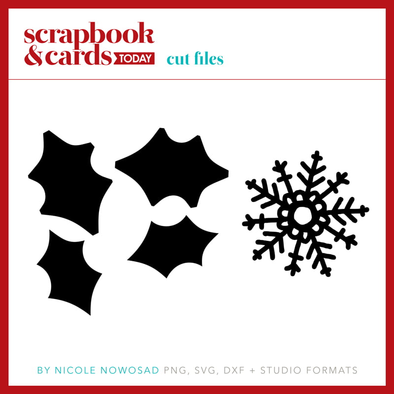 Snowflake and Holly Leaf Cut Files by Nicole Nowosad