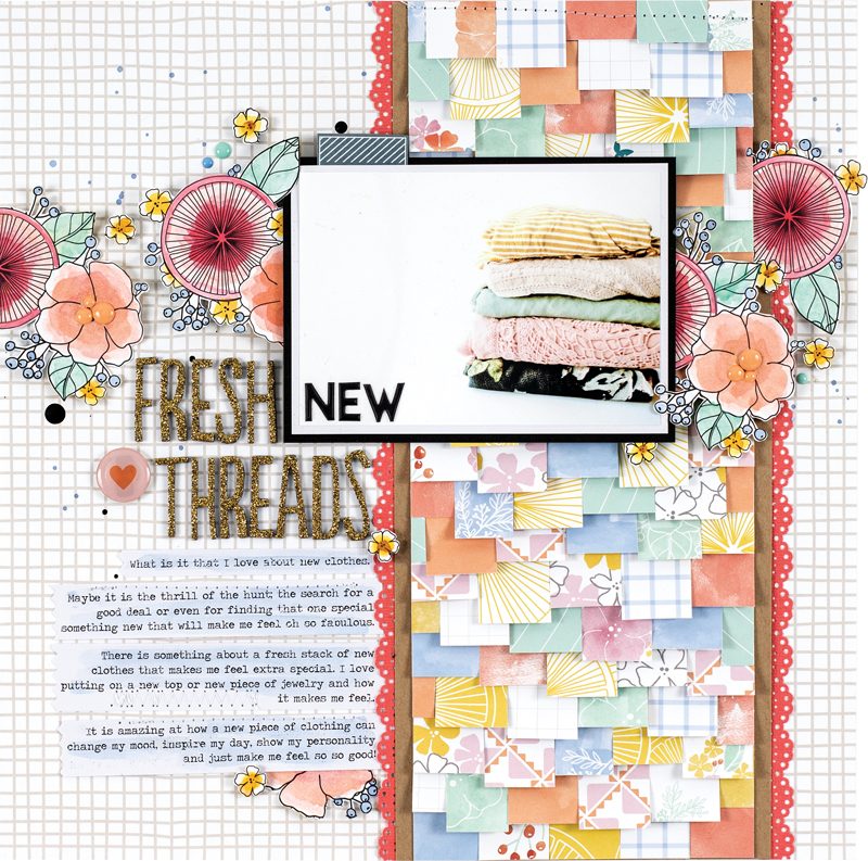 Fresh New Threads layout by Nicole Nowosad for Scrapbook & Cards Today