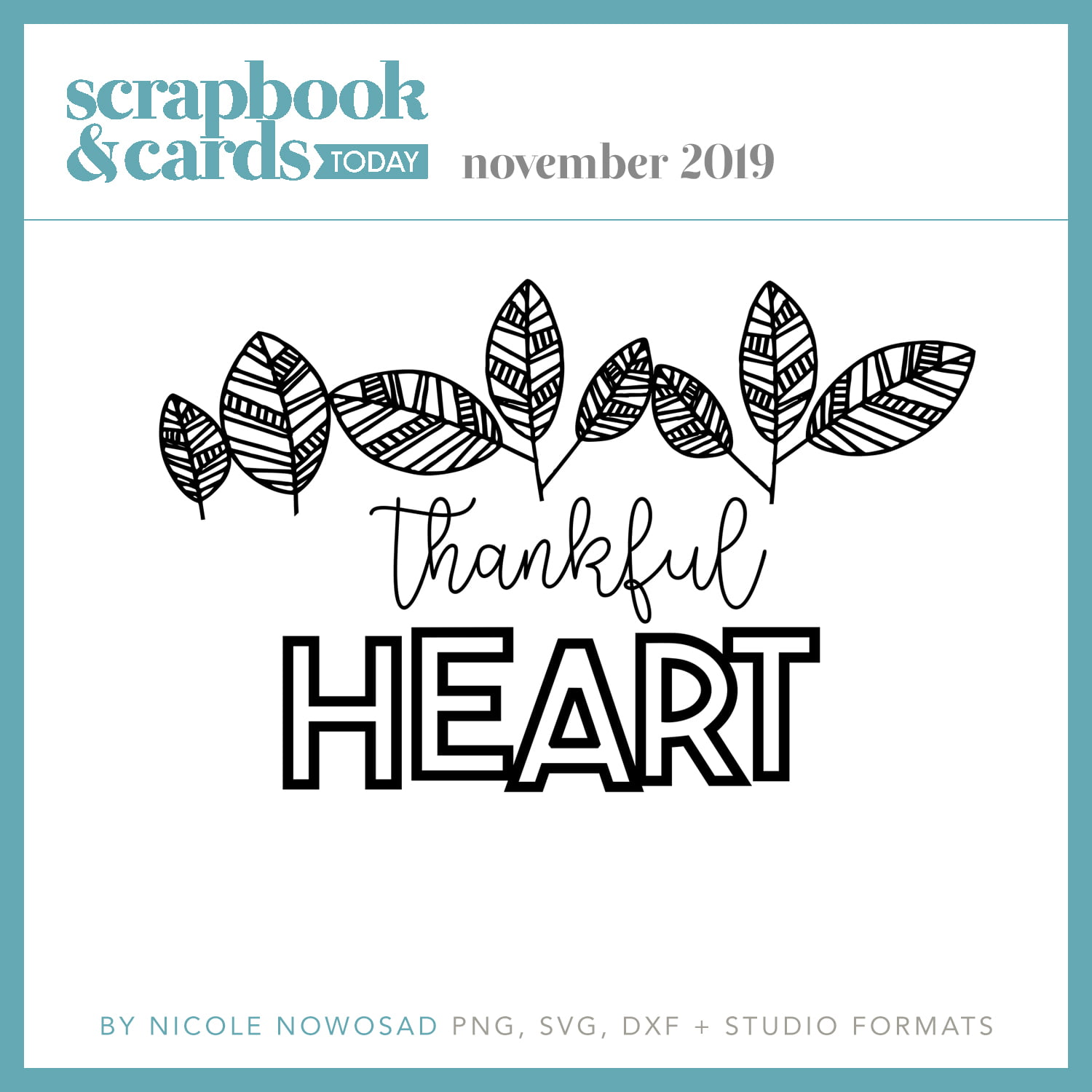 Scrapbook & Cards Today - November 2019 Free Cut File