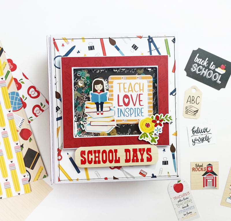 Bright & Colorful School Days Scrapbook Page Idea for School Memories