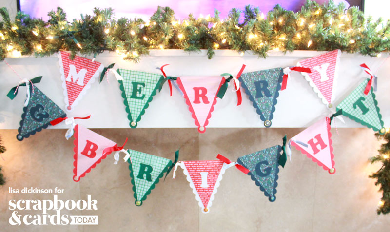 Merry & Bright Banner by Lisa Dickinson - SCT Magazine - 12 Days of Holiday Giving - CTMH