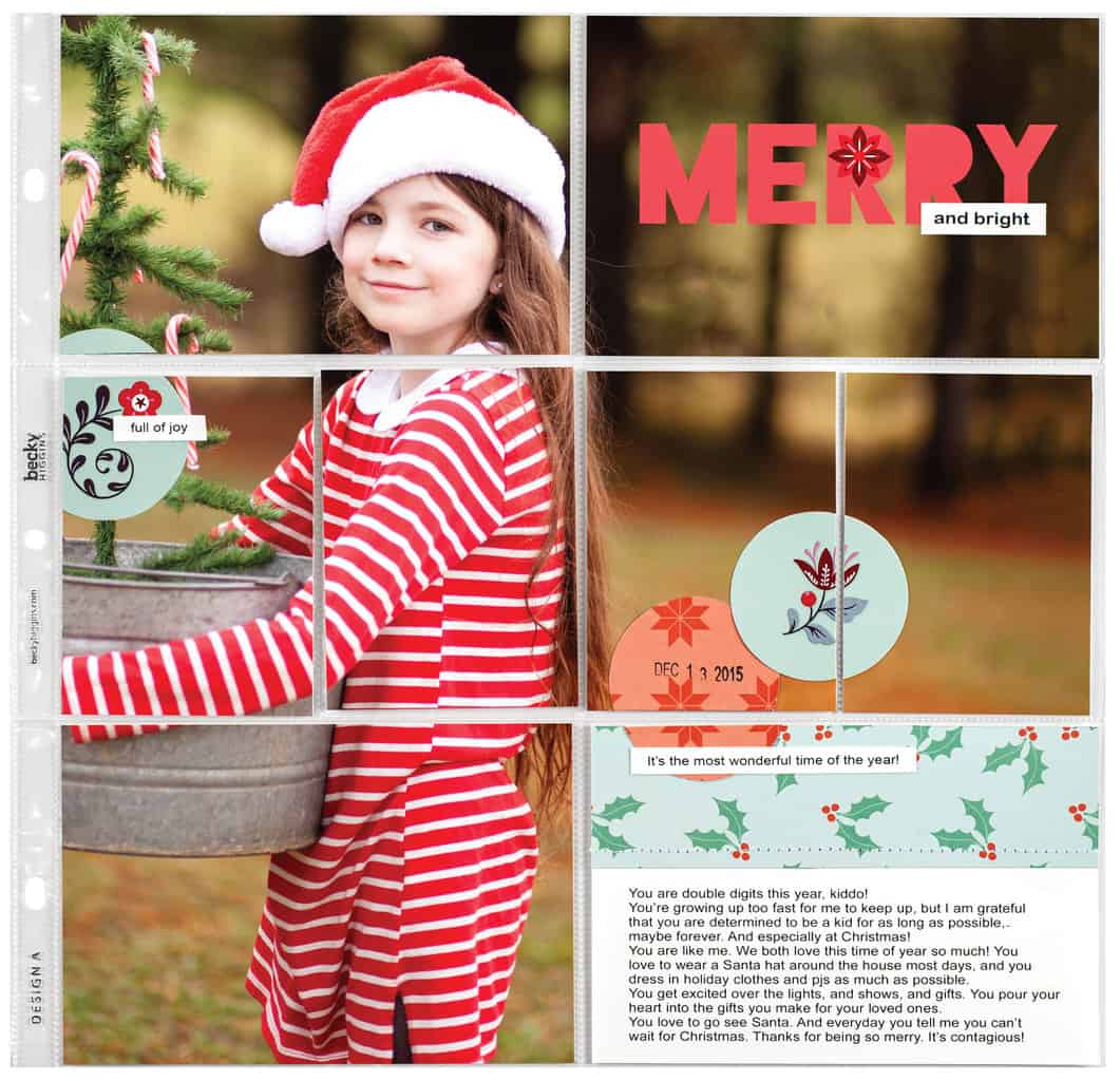 Merry and Bright pocket page by Kimberly Chaffin | Scrapbook & Cards Today magazine Winter 2023 Issue
