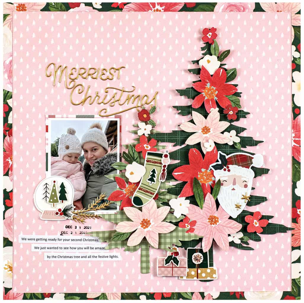 Merriest Christmas layout by Flora Farkas | Scrapbook & Cards Today magazine Winter 2023 Issue
