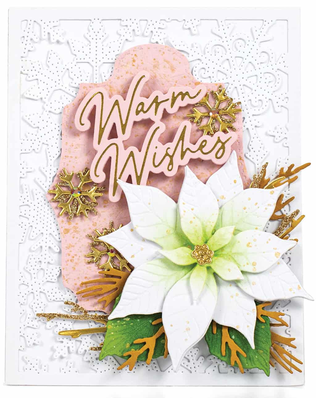 Warm Wishes card by Dilay Nacar | Scrapbook & Cards Today magazine Winter 2023 Issue